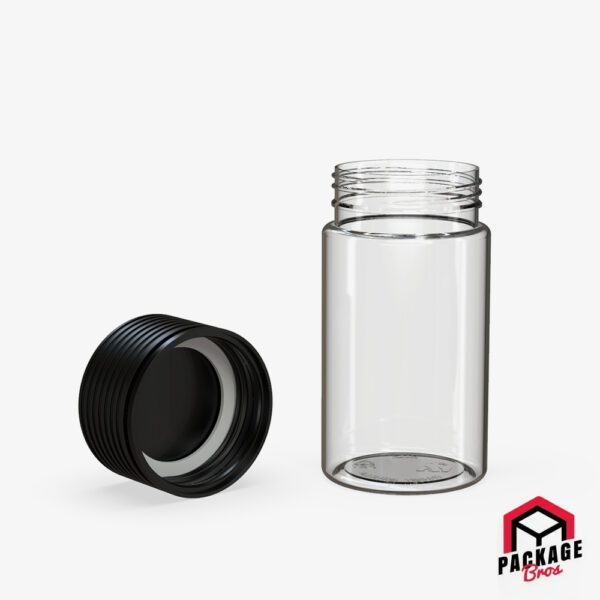 Chubby Gorilla Mini Spiral CR Bottle 60ml Clear Natural Bottle With Opaque Black Closure