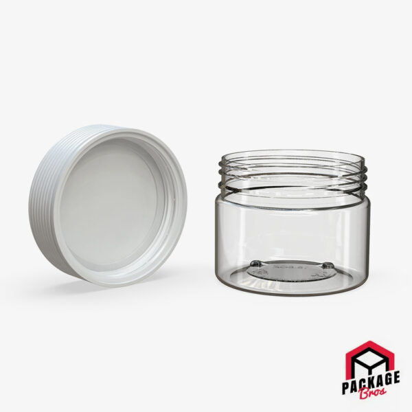 Chubby Gorilla Spiral CR XL Container 10oz (300cc) Clear Natural Container With Opaque White Closure