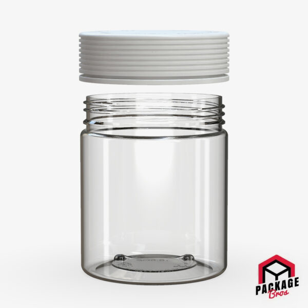 Chubby Gorilla Spiral CR XL Container 18.5oz (550cc) Clear Natural Container With Opaque White Closure