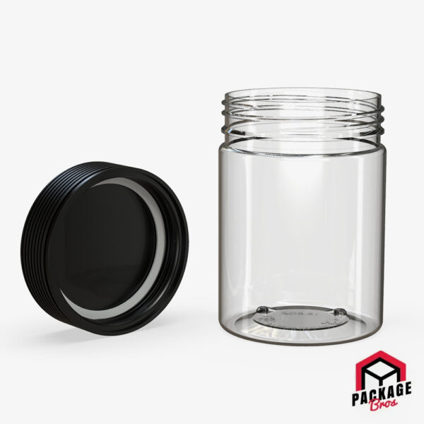 Chubby Gorilla Spiral CR XL Container 21.5oz (625cc) Clear Natural Container With Opaque Black Closure