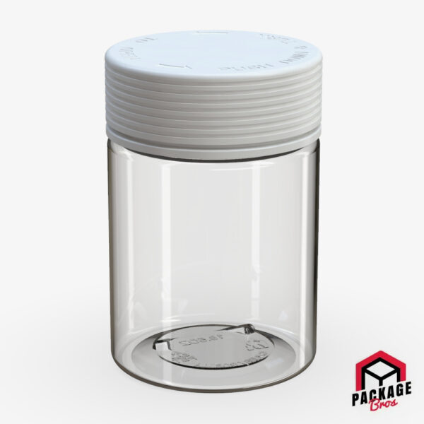 Chubby Gorilla Spiral CR XL Container 21.5oz (625cc) Clear Natural Container With Opaque White Closure