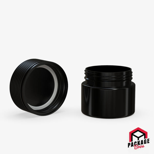 Chubby Gorilla Spiral CR Container 2oz (60cc) Opaque Black Container With Opaque Black Closure