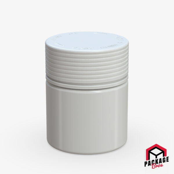 Chubby Gorilla Spiral CR Container 3oz (90cc) Opaque White Container With Opaque White Closure
