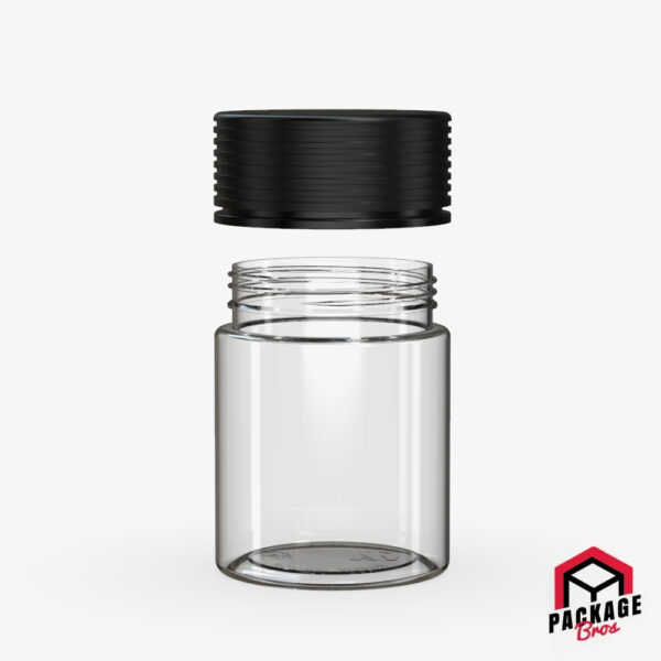 Chubby Gorilla Spiral CR Container 4oz (120cc) Clear Natural Container With Opaque Black Closure