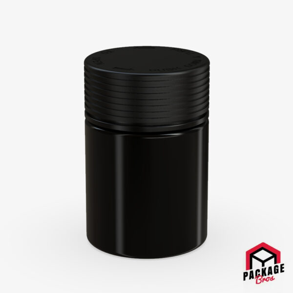 Chubby Gorilla Spiral CR Container 4oz (120cc) Opaque Black Container With Opaque Black Closure