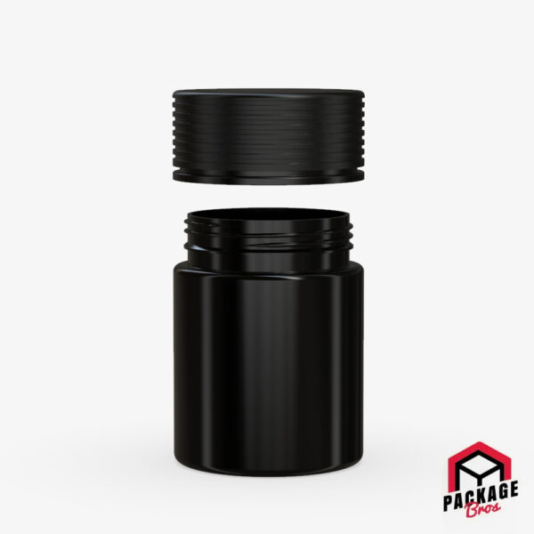 Chubby Gorilla Spiral CR Container 4oz (120cc) Opaque Black Container With Opaque Black Closure