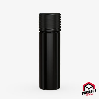 Chubby Gorilla Spiral CR Cartridge Container 65mm Flat Bottom Opaque Black Container With Opaque Black Closure