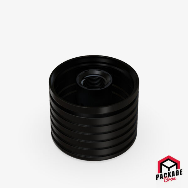Chubby Gorilla Spiral CR Cartridge Container 65mm Flat Bottom Opaque Black Container With Opaque Black Closure