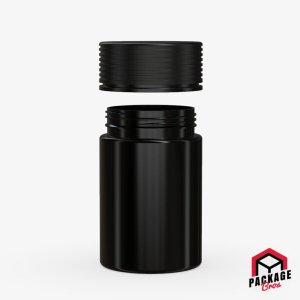 Chubby Gorilla Spiral CR Container 5oz (150cc) Opaque Black Container With Opaque Black Closure