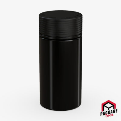 Chubby Gorilla Spiral CR Container 6oz (180cc) Opaque Black Container With Opaque Black Closure