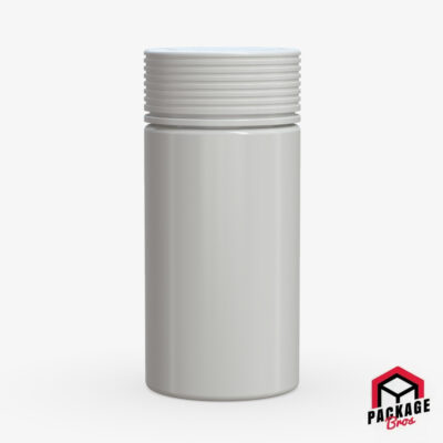 Chubby Gorilla Spiral CR Container 6oz (180cc) Opaque White Container With Opaque White Closure