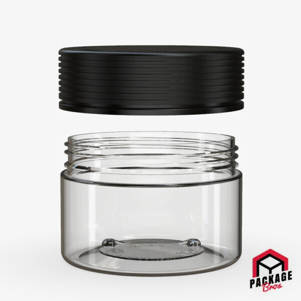 Chubby Gorilla Spiral CR XL Container 7.5oz (220cc) Clear Natural Container With Opaque Black Closure