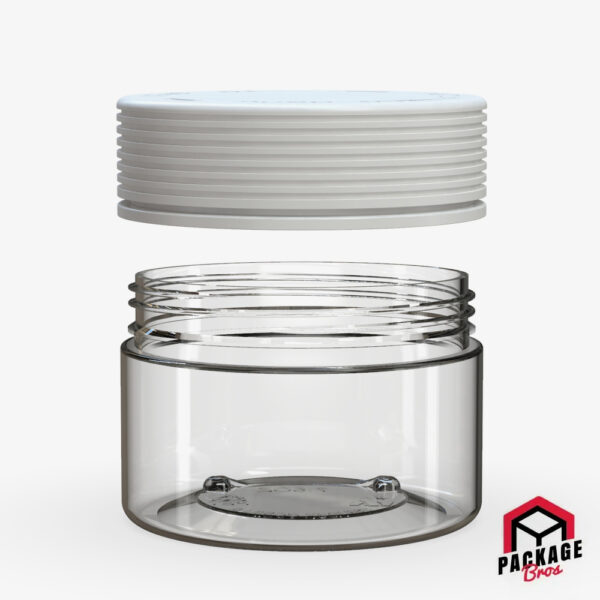 Chubby Gorilla Spiral CR XL Container 7.5oz (220cc) Clear Natural Container With Opaque White Closure