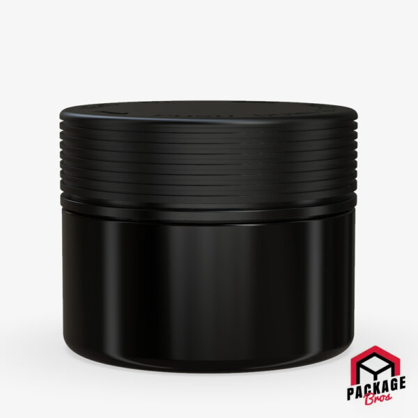 Chubby Gorilla Spiral CR XL Container 7.5oz (220cc) Opaque Black Container With Opaque Black Closure
