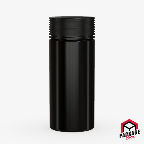 Chubby Gorilla Spiral CR Container 8oz (240cc) Opaque Black Container With Opaque Black Closure