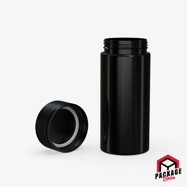 Chubby Gorilla Spiral CR Container 8oz (240cc) Opaque Black Container With Opaque Black Closure