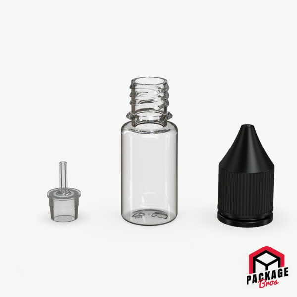 Chubby Gorilla V3 Pet Unicorn Bottle 10ml Clear Natural Bottle With Opaque Black Closure