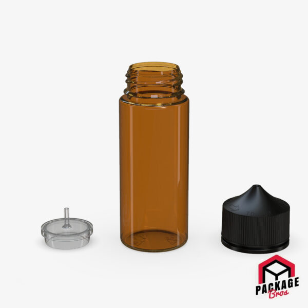 Chubby Gorilla V3 Pet Unicorn Bottle 120ml Translucent Amber Bottle With Opaque Black Closure