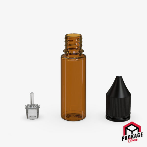 Chubby Gorilla V3 Pet Unicorn Bottle 16.5ml Translucent Amber Bottle With Opaque Black Closure
