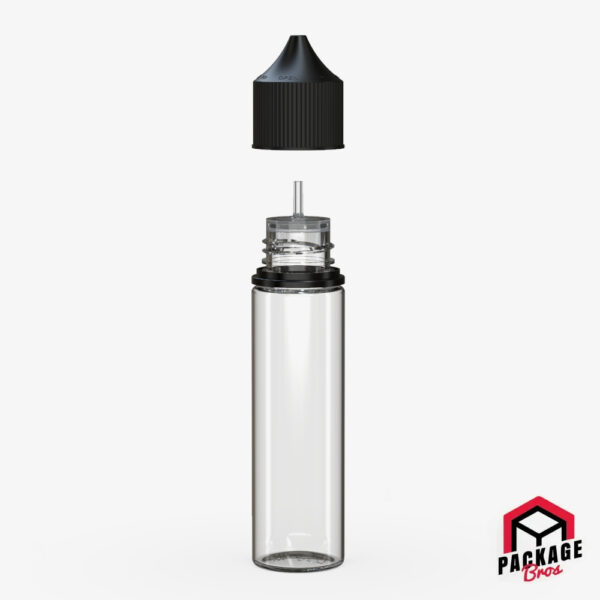 Chubby Gorilla V3 Pet Unicorn Bottle 60ml Clear Natural Bottle With Opaque Black Closure