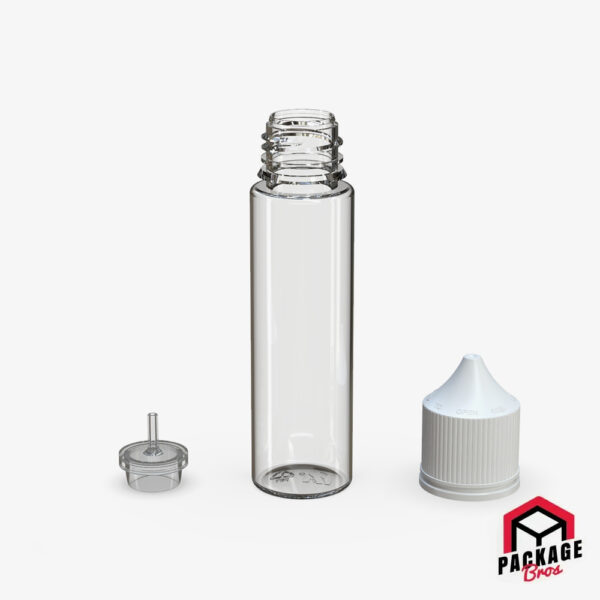 Chubby Gorilla V3 Pet Unicorn Bottle 60ml Clear Natural Bottle With Opaque White Closure