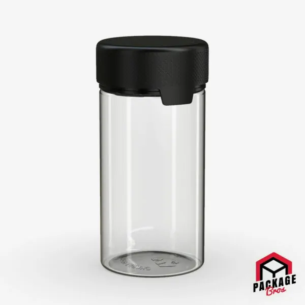 Chubby Gorilla Aviator CR Container 6oz (180cc) Clear Natural Container With Opaque Black Closure