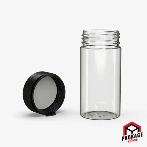 Chubby Gorilla Aviator CR Container 6oz (180cc) Clear Natural Container With Opaque Black Closure
