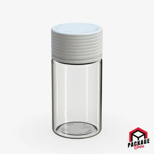 Chubby Gorilla Mini Spiral CR Bottle 60ml Clear Natural Bottle With Opaque White Closure