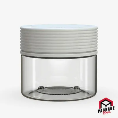 Chubby Gorilla Spiral CR XL Container 10oz (300cc) Clear Natural Container With Opaque White Closure