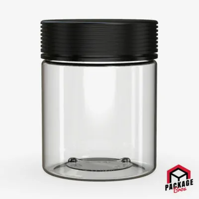 Chubby Gorilla Spiral CR XL Container 18.5oz (550cc) Clear Natural Container With Opaque Black Closure