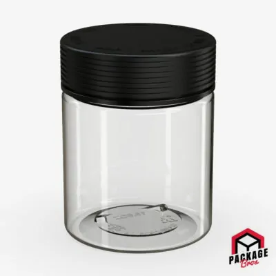Chubby Gorilla Spiral CR XL Container 18.5oz (550cc) Clear Natural Container With Opaque Black Closure