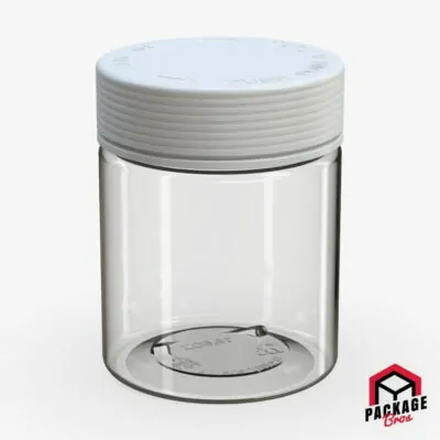 Chubby Gorilla Spiral CR XL Container 18.5oz (550cc) Clear Natural Container With Opaque White Closure