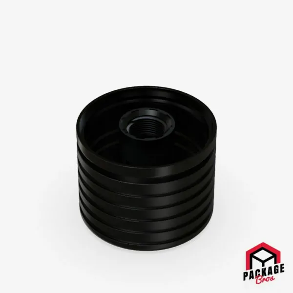 Chubby Gorilla Spiral CR Cartridge Container 65mm Round Top Opaque Black Container With Opaque Black Closure